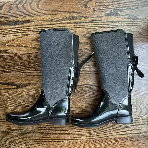 Michael Kors women rubber knee high boots size 8 - Picture 6 of 12